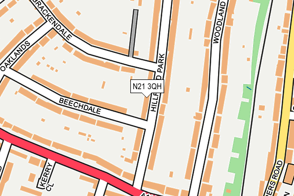 N21 3QH map - OS OpenMap – Local (Ordnance Survey)