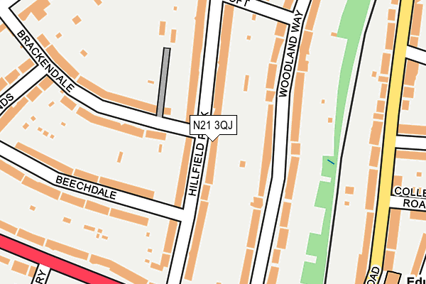 N21 3QJ map - OS OpenMap – Local (Ordnance Survey)