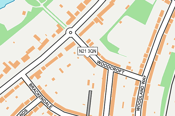 N21 3QN map - OS OpenMap – Local (Ordnance Survey)