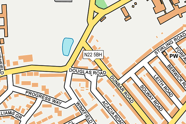 N22 5BH map - OS OpenMap – Local (Ordnance Survey)