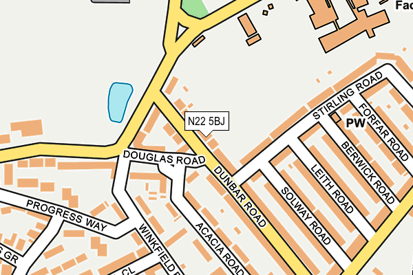 N22 5BJ map - OS OpenMap – Local (Ordnance Survey)