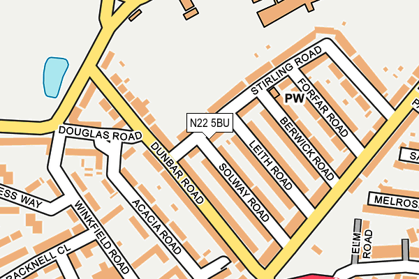 N22 5BU map - OS OpenMap – Local (Ordnance Survey)