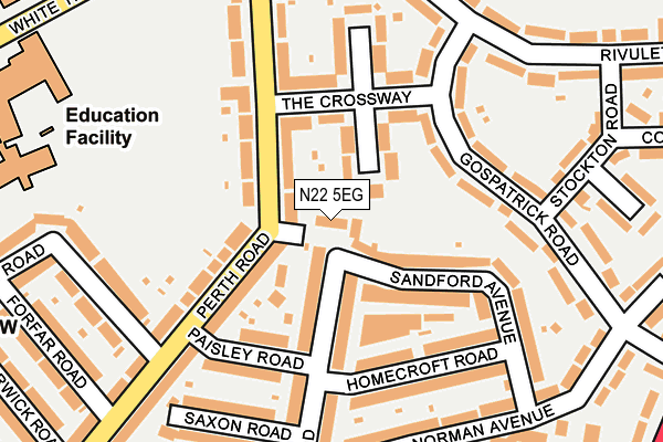 N22 5EG map - OS OpenMap – Local (Ordnance Survey)