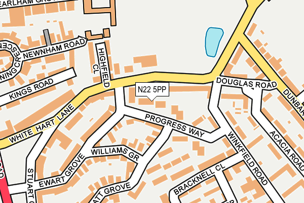 N22 5PP map - OS OpenMap – Local (Ordnance Survey)