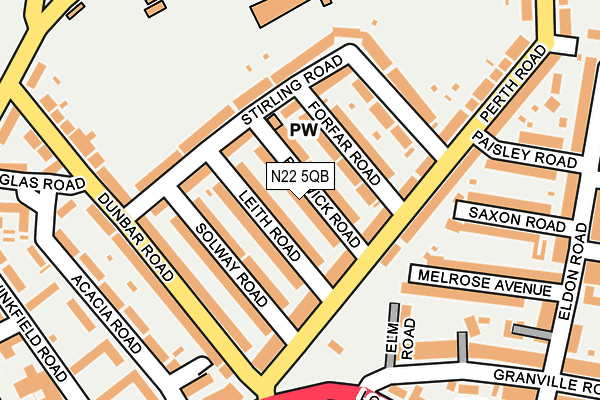 N22 5QB map - OS OpenMap – Local (Ordnance Survey)