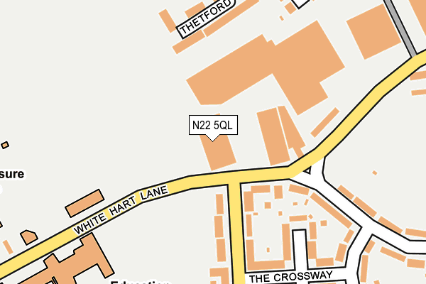 N22 5QL map - OS OpenMap – Local (Ordnance Survey)