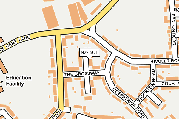 N22 5QT map - OS OpenMap – Local (Ordnance Survey)