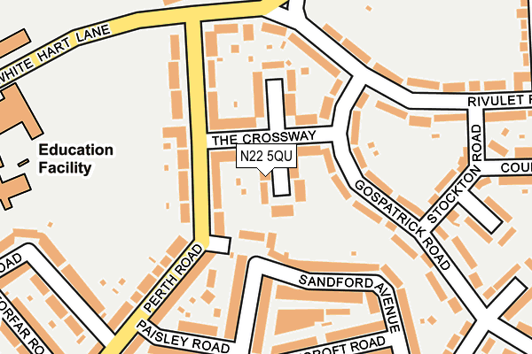 N22 5QU map - OS OpenMap – Local (Ordnance Survey)