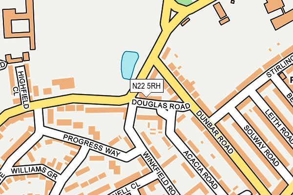 N22 5RH map - OS OpenMap – Local (Ordnance Survey)