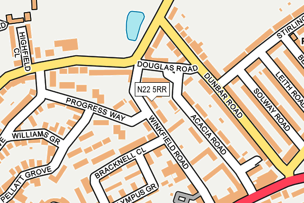 N22 5RR map - OS OpenMap – Local (Ordnance Survey)