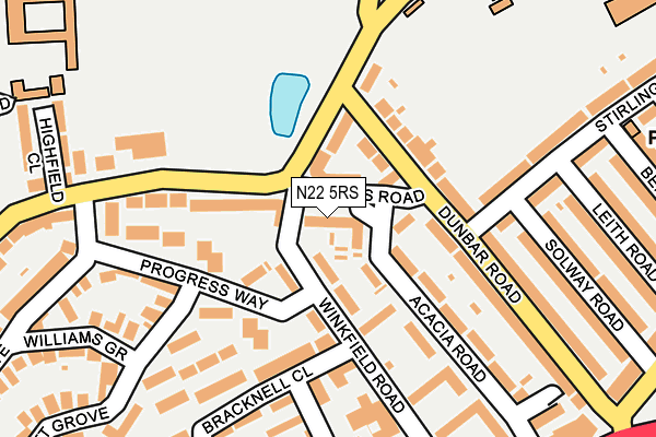 N22 5RS map - OS OpenMap – Local (Ordnance Survey)