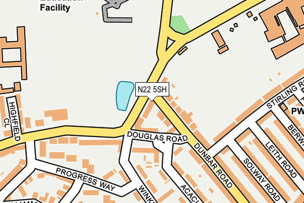 N22 5SH map - OS OpenMap – Local (Ordnance Survey)
