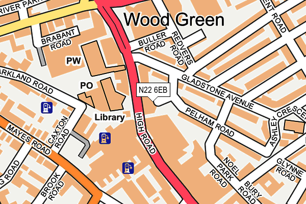 N22 6EB map - OS OpenMap – Local (Ordnance Survey)