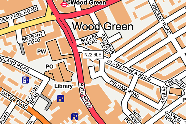 N22 6LS map - OS OpenMap – Local (Ordnance Survey)