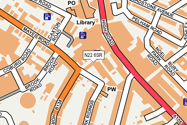 N22 6SR map - OS OpenMap – Local (Ordnance Survey)
