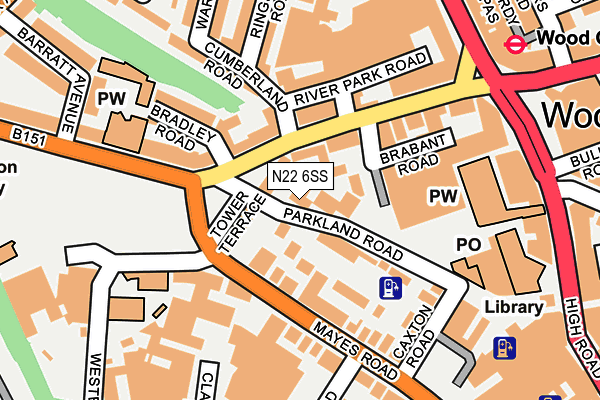 N22 6SS map - OS OpenMap – Local (Ordnance Survey)