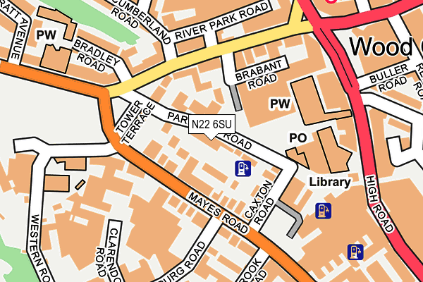 N22 6SU map - OS OpenMap – Local (Ordnance Survey)