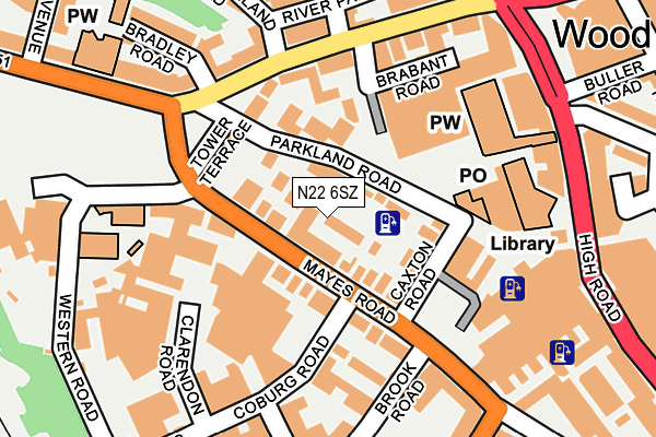 N22 6SZ map - OS OpenMap – Local (Ordnance Survey)