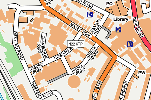 N22 6TP map - OS OpenMap – Local (Ordnance Survey)