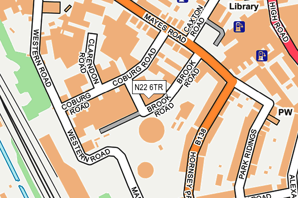 N22 6TR map - OS OpenMap – Local (Ordnance Survey)