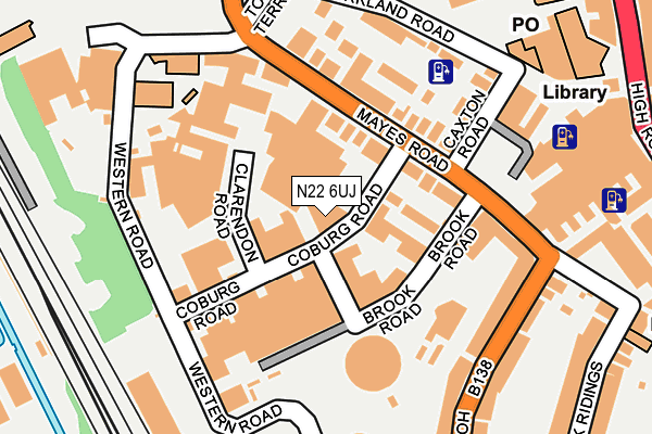 N22 6UJ map - OS OpenMap – Local (Ordnance Survey)