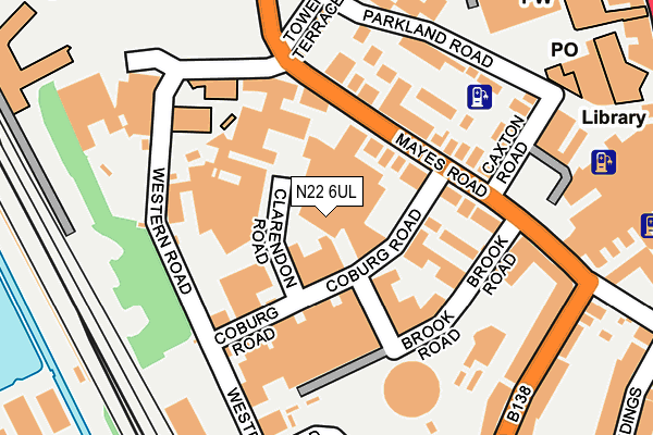 N22 6UL map - OS OpenMap – Local (Ordnance Survey)