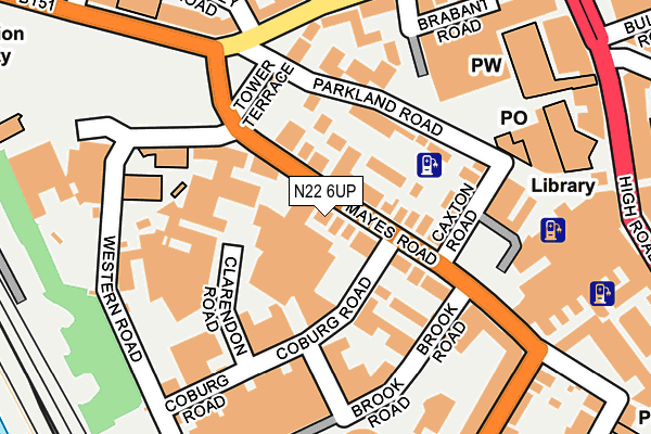 N22 6UP map - OS OpenMap – Local (Ordnance Survey)