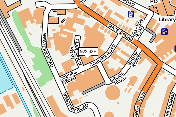 N22 6XF map - OS OpenMap – Local (Ordnance Survey)