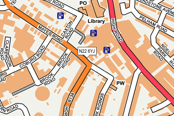 N22 6YJ map - OS OpenMap – Local (Ordnance Survey)