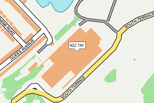 N22 7AY map - OS OpenMap – Local (Ordnance Survey)