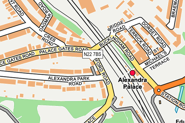 N22 7BS map - OS OpenMap – Local (Ordnance Survey)