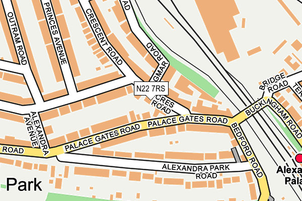 N22 7RS map - OS OpenMap – Local (Ordnance Survey)