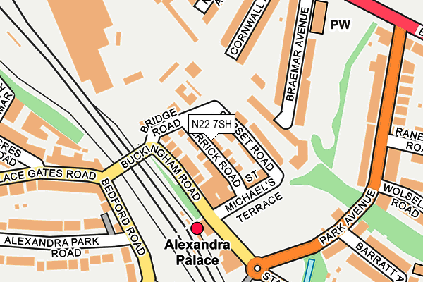 N22 7SH map - OS OpenMap – Local (Ordnance Survey)