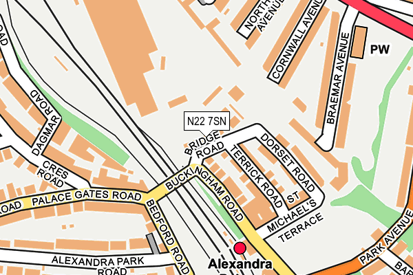 N22 7SN map - OS OpenMap – Local (Ordnance Survey)