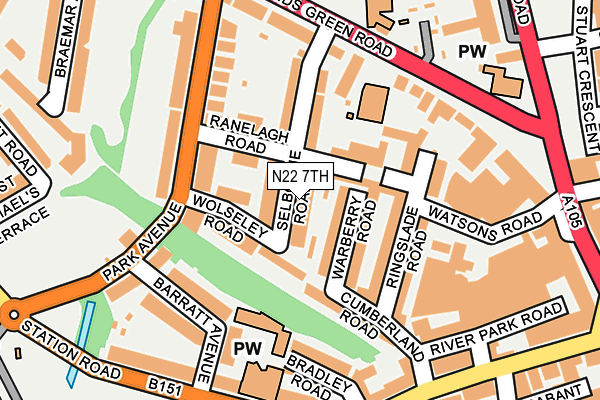 N22 7TH map - OS OpenMap – Local (Ordnance Survey)