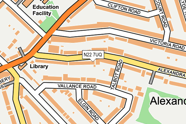 N22 7UQ map - OS OpenMap – Local (Ordnance Survey)