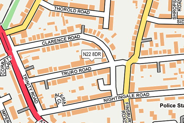 N22 8DR map - OS OpenMap – Local (Ordnance Survey)