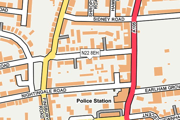 N22 8EH map - OS OpenMap – Local (Ordnance Survey)