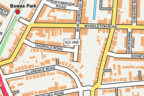 N22 8NB map - OS OpenMap – Local (Ordnance Survey)