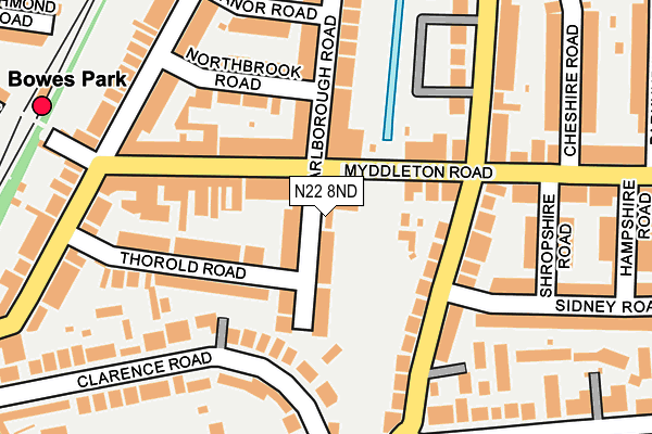 N22 8ND map - OS OpenMap – Local (Ordnance Survey)