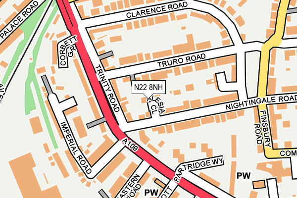 N22 8NH map - OS OpenMap – Local (Ordnance Survey)