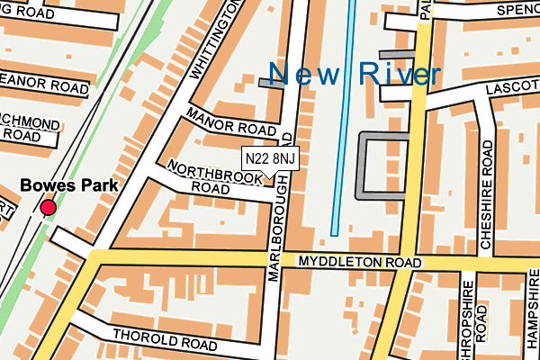 N22 8NJ map - OS OpenMap – Local (Ordnance Survey)