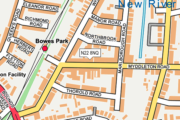 N22 8NQ map - OS OpenMap – Local (Ordnance Survey)