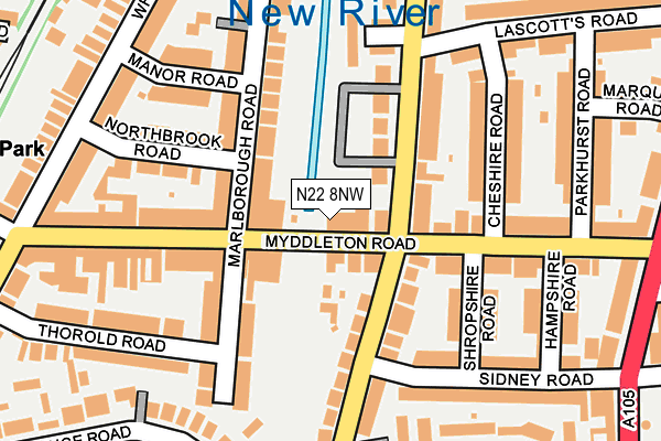 N22 8NW map - OS OpenMap – Local (Ordnance Survey)