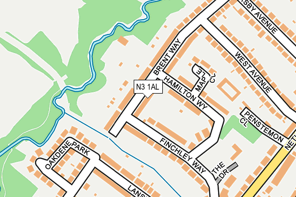 N3 1AL map - OS OpenMap – Local (Ordnance Survey)