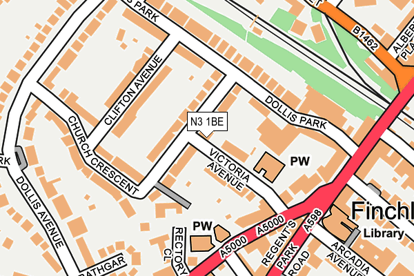 N3 1BE map - OS OpenMap – Local (Ordnance Survey)