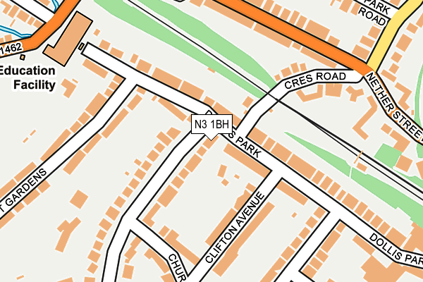 N3 1BH map - OS OpenMap – Local (Ordnance Survey)