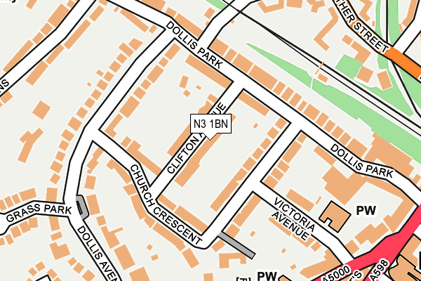 N3 1BN map - OS OpenMap – Local (Ordnance Survey)