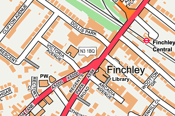 N3 1BQ map - OS OpenMap – Local (Ordnance Survey)