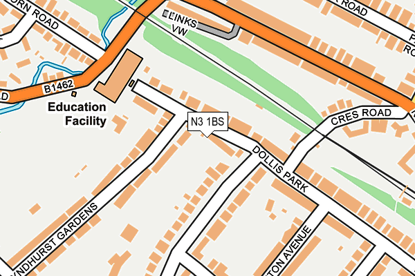 N3 1BS map - OS OpenMap – Local (Ordnance Survey)